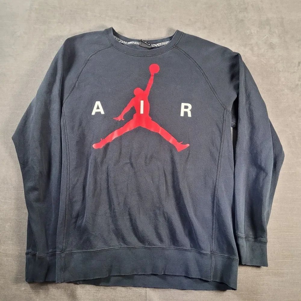 Air Jordan Jump Man‎ Vintage Graphic Print Long Sleeve Black Shirt Mens Size L